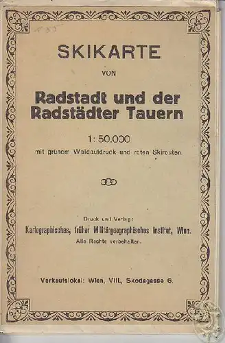 Skikarte von Radstadt und der Radstädter Tauern... 1929