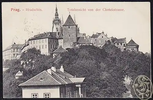 Prag. - Hradschin. Totalansicht von der Chotekstrasse.