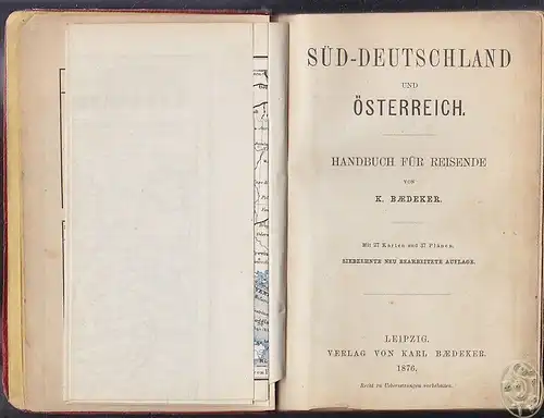 Süd-Deutschland und Österreich. Handbuch für Reisende. BAEDEKER, Karl (Hrsg.).