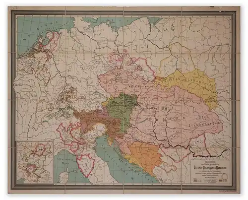 Wandkarte zum Studium der Geschichte der Österr.-Ungarischen Monarchie. Maßstab