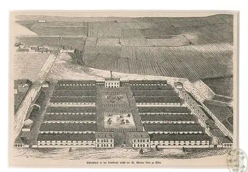 Schlachthof in der Landstraße nächst der St. Marxer Linie zu Wien.