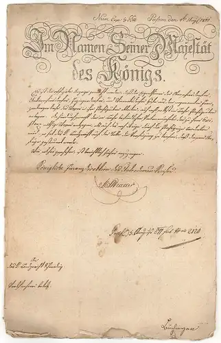 Im Namen Seiner Majestät des Königs. Passau den 4. Aug. 1811.