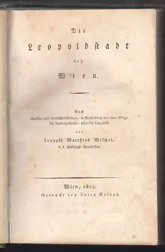 Die Leopoldstadt bey Wien. Nach Quellen und Quellschriftstellern, in Ver 0641-18