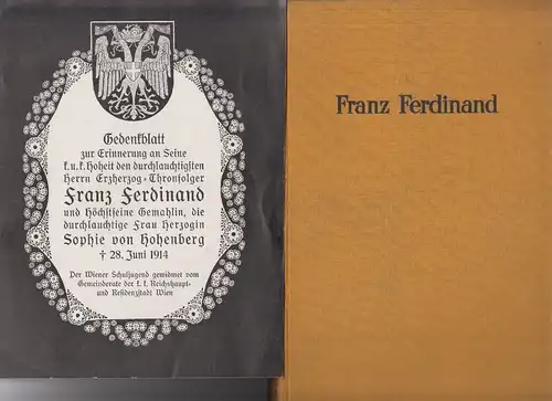 Erzherzog Franz Ferdinand. Seinem Andenken gewidmet von seinem Leibarzt. EISENME