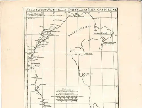 Essai d`une Nouvelle Carte de la Mer Caspienne. D`ANVILLE, (Jean Baptiste).