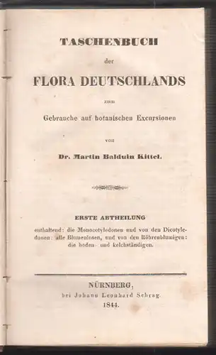 Taschenbuch der Flora Deutschlands zum Gebrauche auf botanischen Excursionen. KI