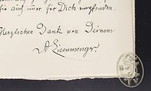 Eigenh. Briefkarte. m. Kuvert. EISENMENGER, A[ugust], Maler (1830-1907).