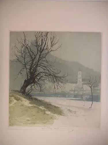 [Dürnstein im Winter]. KASIMIR, Luigi. Graphiker (1881-1962).