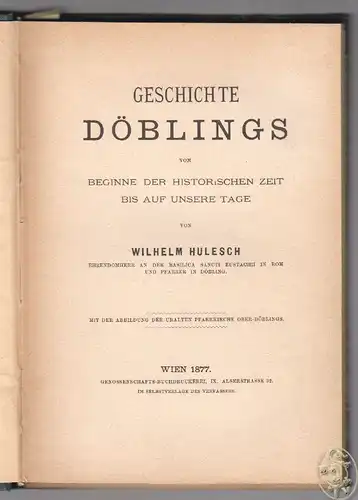 Geschichte Döblings vom Beginne der historischen Zeit bis auf unsere Tage. HULES