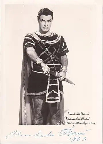 Umberto Borso. "Radames" in "Aida". Metropolitan Opera. BORSO, Umberto, Sänger (