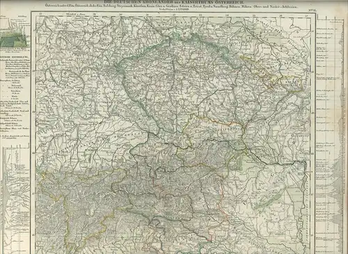 Die deutschen Kronländer des Kaiserthums Österreich. Verhältniss 1 : 2,270,000 V