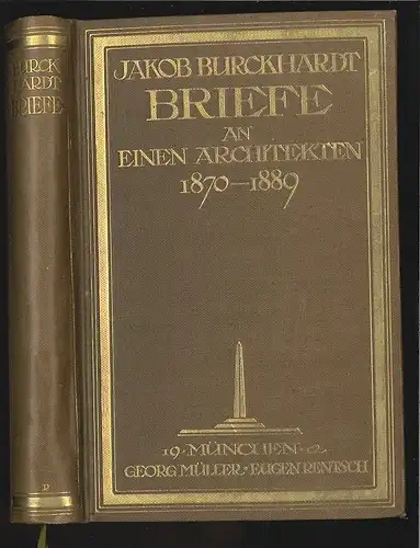 Briefe an einen Architekten. 1870-1889. BURCKHARDT, Jakob.