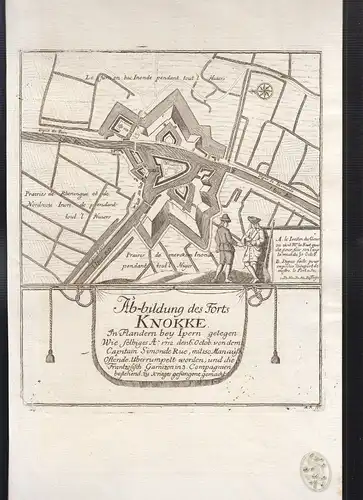 Ab-bildung des Forts Knokke. In Flandern bey Ipern gelegen Wie selbiges A. 1712
