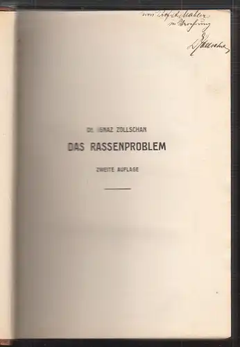 Das Rassenproblem. Unter besonderer Berücksichtigung der theoretischen Grundlage