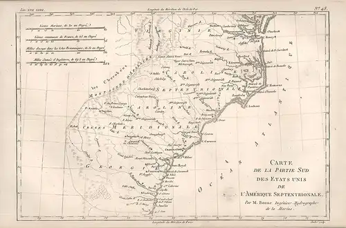 Carte de la Partie Sud des Etats Unis de l`Amérique Septentrionale. BONNE, Rigob