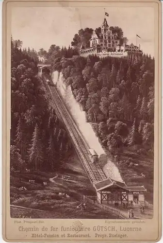 Chemin de fer funicoulaire. Hotel Gütsch, Lucerne.