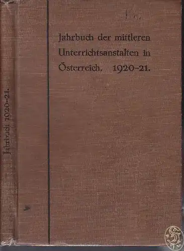 SEPPERER, Jahrbuch der mittleren... 1921