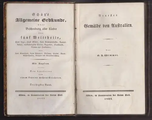 Neuestes Gemälde von Australien. WIMMER, G(ottlieb) A(ugust).