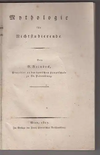 Mythologie für Nichtstudierende. REINBECK, G[eorg].