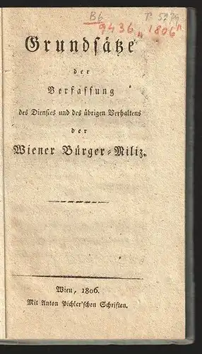 Grundsätze der Verfassung des Dienstes und des übrigen Verhaltens der Wiener Bür