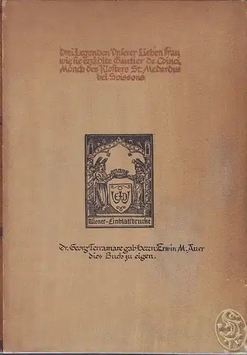 COINCI, Drei Legenden Unserer Lieben Frau wie... 1921