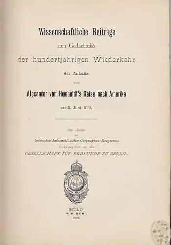 Wissenschaftliche Beiträge zum Gedächtnis der hundertjährigen Wiederkehr des Ant