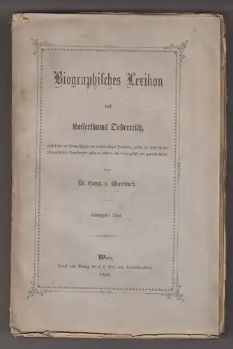 Biographisches Lexikon des Kaiserthums Oesterreich, enthaltend die Leben 2005-19