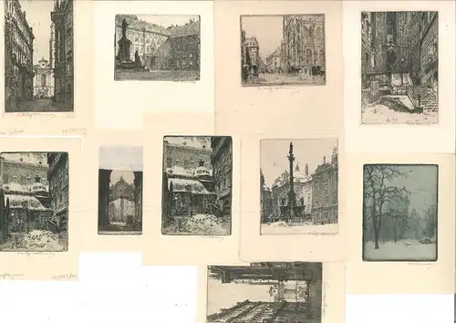 10 kleine Orig.-Radierungen aus der Wien-Miniaturen-Mappe. KASIMIR, Luigi. Graph