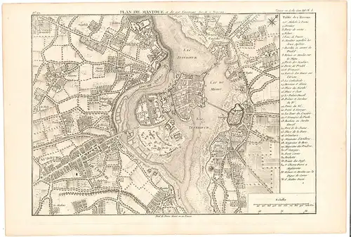 Plan de Mantoue et de ses environs par M. de Beaurain. [LALANDE, Joseph Jerome L