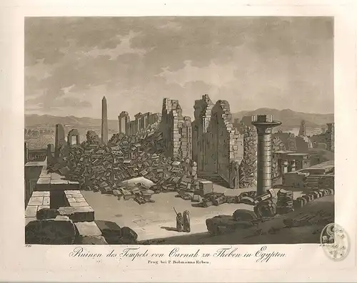 Ruinen des Tempels von Carnak zu Theben in Egypten.