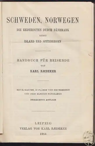 Schweden, Norwegen. Die Reiserouten durch Dänemark nebst Island und Spit 1998-02