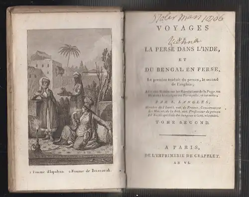 Voyages de la Perse dans l`Inde, et du Bengal en Perse. Le premier traduit du pe