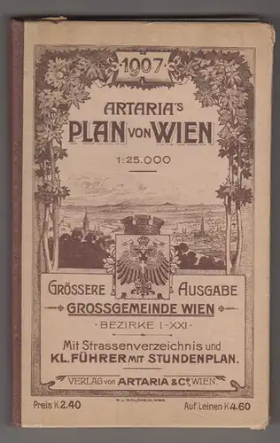 Plan von Wien. Grossgemeinde Wien. Bezirke I-XXI. Mit Strassenverzeichni 0993-19