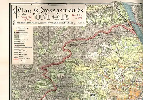 Plan von Wien. Grossgemeinde Wien. Bezirke I-XXI. Mit Strassenverzeichni 0993-19