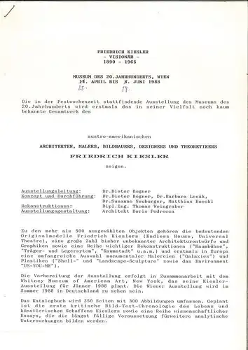 Friedrich Kiesler - Visionär - 1890-1695.