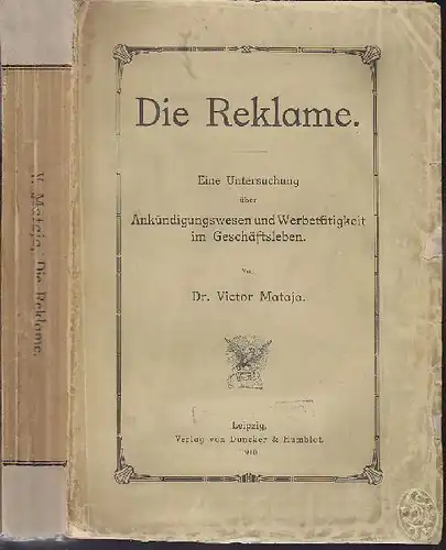 MATAJA, Die Reklame. Eine Untersuchung über... 1900