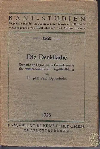 OPPENHEIM, Die Denkfläche. Statische und... 1928