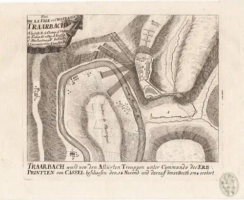 Plan De La Ville et Chateau a Traarbach.