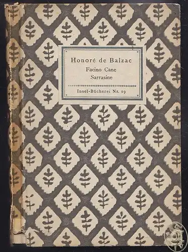 BALZAC, Facino Cane. Sarrasine. Zwei Novellen.... 1916