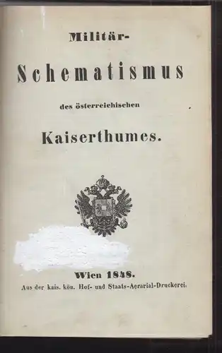 Militär-Schematismus des österreichischen Kaiserthumes.