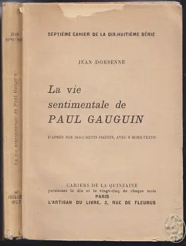DORSENNE, La vie sentimentale de Paul Gauguin... 1927