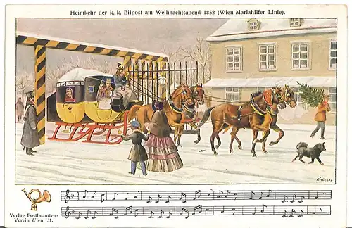 Heimkehr der k. k. Eilpost am Weihnachtsabend 1852 (Wien Mariahilfer Linie).