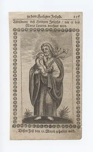 Abbildung des Heiligen Josephs, wie er bey Maria Laureta verehret wird,