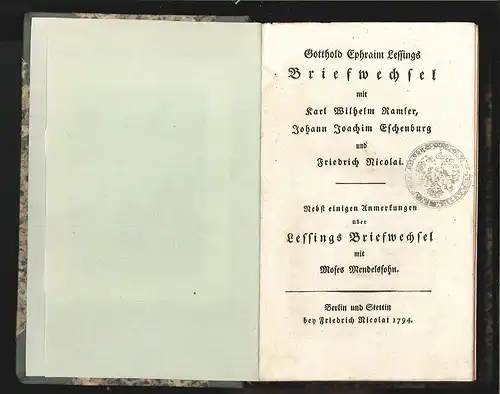 Gotthold Ephraim Lessings Briefwechsel mit Karl Wilhelm Ramler, Johann Joachim E