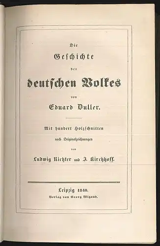 Die Geschichte des deutschen Volkes. Mit hundert Holzschnitten nach Originalzeic