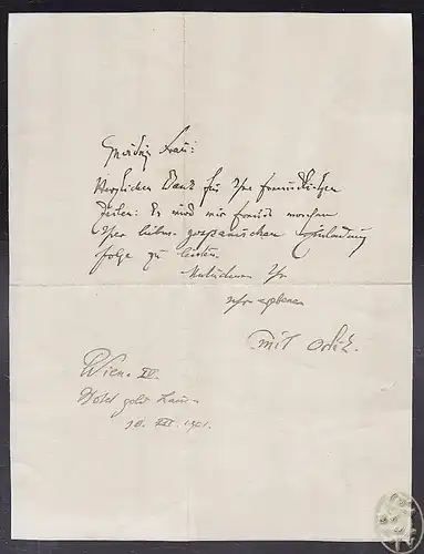 Eigenh., mehrzeiliger Brief m. U. ORLIK, Emil, Maler (1870-1932).