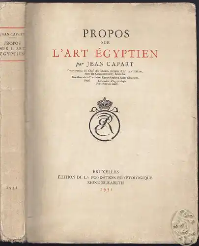 CAPART, Propos sur l'art Egyptien. 1931