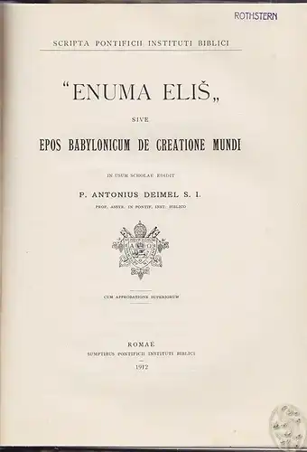 DEIMEL, Veteris Testamenti Chronologia... 1912