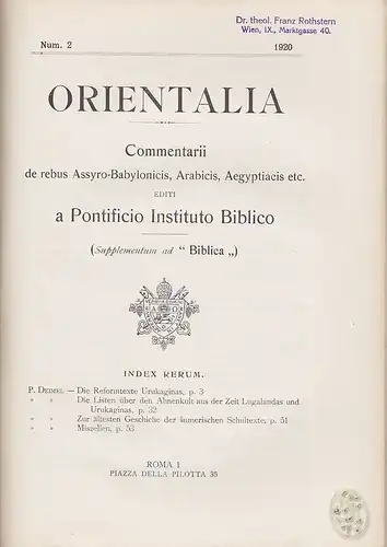 DEIMEL, Veteris Testamenti Chronologia... 1912