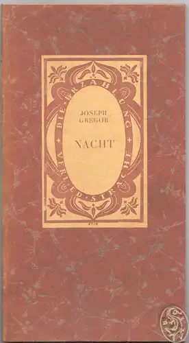 Nacht. GREGOR, Joseph.